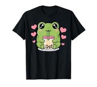 Kawaii Frog Boba Lover Illustration Camiseta