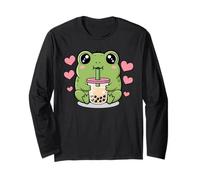 Kawaii Frog Boba Lover Illustration Manga Larga