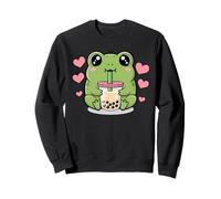 Kawaii Frog Boba Lover Illustration Sudadera