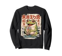 Kawaii Frog Boba Tea Japonés Anime Estética Niñas Adolescentes Sudadera