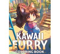 Kawaii Furry Coloring Book: Anthropomorphic Animals Coloring pages with Cute Furry Friends Illustrations for Adults Teens Relaxing and Stress Relieving