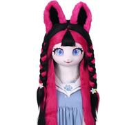 Kawaii Fursuit Head - Soft Plush Furry Fans Mask,Tracking Eye Design for Cosplay, Halloween, Conventions(J)