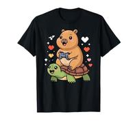 Kawaii Gaming Animal Graphic Turtle Cute Capybara Gamer Camiseta