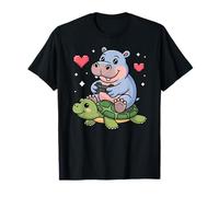 Kawaii Gaming Animal Graphic Turtle Cute Hippopotamus Gamer Camiseta