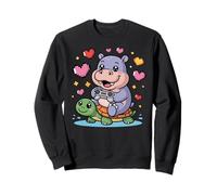 Kawaii Gaming Animal Graphic Turtle Cute Hippopotamus Gamer Sudadera