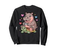 Kawaii Gaming Animal Graphic Turtle Cute Hippopotamus Gamer Sudadera