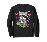 Kawaii Gaming Animal Graphic Turtle Cute Raccoon Gamer Manga Larga
