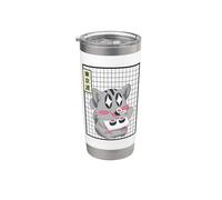 Kawaii Gato Comiendo Sushi Japonés Grid Chicas Adolescente Anime Vaso térmico de acero inoxidable de doble pared