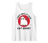 Kawaii Gato Fantasma I Just Really Love Cute Cat Ghost Lover Camiseta sin Mangas