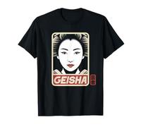 Kawaii Geisha Japonés Kanji Personajes Kyoto Japón Otaku Camiseta
