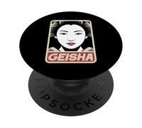 Kawaii Geisha Japonés Kanji Personajes Kyoto Japón Otaku PopSockets PopGrip Adhesivo