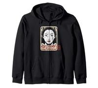 Kawaii Geisha Japonés Kanji Personajes Kyoto Japón Otaku Sudadera con Capucha