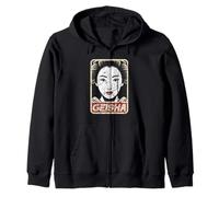 Kawaii Geisha Japonés Kanji Personajes Kyoto Japón Otaku Sudadera con Capucha