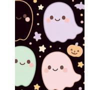 Kawaii Ghost Notebook: Cute Halloween Notebook with Lined Pages: Pastel Spooky Ghosts and Pumpkins / Fun Halloween Notebook for Kids, Teens, and Ghost Lovers