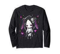 Kawaii Goth Bunny Anime Pastel EMO, Chica Linda y Espeluznante Manga Larga