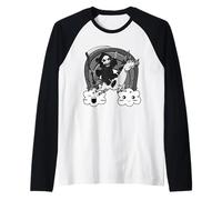 Kawaii Grim Reaper. Death Riding a Unicorn Nu Goth Aesthetic Camiseta Manga Raglan