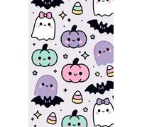 Kawaii Halloween 12 Month Weekly Planner with Habit Tracker: Fill-in-Date Pastel Gothic Calendar for Women & Girls - Monthly Overview, Notes & Cute Ghosts