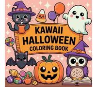 Kawaii Halloween Coloring Book: 40 unique cute Bald and Easy Pages to color for Kids and Adults
