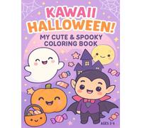 Kawaii Halloween Coloring Book for Kids Ages 3-6: 50 Cute and Easy Pages with Pumpkins, Ghosts, Witches, and More + Certificate of Completion - ... Activity Book for Toddlers and Preschoolers
