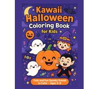 Kawaii Halloween Coloring Book for Kids: Cute and Fun Spooky Scenes to Color - Pumpkins, Witches, Vampires, Ghosts & More - Ages 3-9