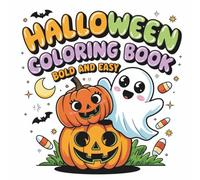 kawaii Halloween coloring book for kids: Cute & Kawaii Halloween Coloring Book for Kids Ages 4-8 - Bold Lines, Friendly Monsters, Pumpkins, Ghosts & Witches