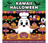 Kawaii Halloween Coloring Book: Spooky Cute & Easy Designs with Silly Sayings for Stress Relief (Kawaii Coloring Fun)