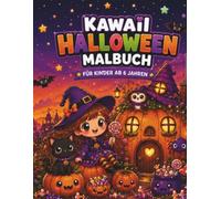 Kawaii Halloween Malbuch für Kinder ab 6 Jahren: 60 süße und magische Halloween-Motive mit Hexen, Geistern, Kürbissen und niedlichen Tieren - einseitig bedruckt für unbeschwerten Malspaß