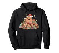 Kawaii Happy Holiday Capybara in Cozy Christmas Style Sudadera con Capucha