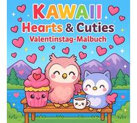Kawaii Hearts & Cuties Valentinstag Ausmalbuch: Süße Tiere, Cupcakes, Herzen & niedliche Motive - Süße Kawaii-Freunde & Herz-Motive zum Ausmalen