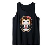 Kawaii Hedgehog con uniforme escolar asiático Camiseta sin Mangas