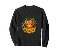 Kawaii Highland Cow Girasol Ganado Escocés Sudadera