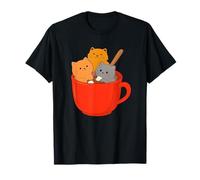 Kawaii Hot Chocolate Cat Cozy Pastel Cafe Aesthetic Camiseta