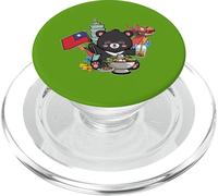 Kawaii Hot Pot Boba Bear Taiwan Flag Travel PopSockets PopGrip para MagSafe