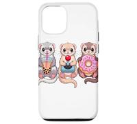 Kawaii Hurones Té con Leche Video Game Gamer Donut Hurón Carcasa para iPhone 12/12 Pro