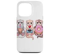 Kawaii Hurones Té con Leche Video Game Gamer Donut Hurón Carcasa para iPhone 13 Pro