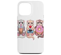 Kawaii Hurones Té con Leche Video Game Gamer Donut Hurón Carcasa para iPhone 13 Pro MAX