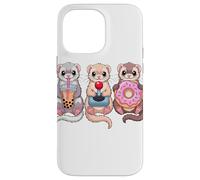 Kawaii Hurones Té con Leche Video Game Gamer Donut Hurón Carcasa para iPhone 14 Pro MAX