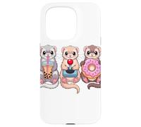 Kawaii Hurones Té con Leche Video Game Gamer Donut Hurón Carcasa para iPhone 15 Pro