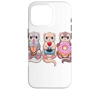Kawaii Hurones Té con Leche Video Game Gamer Donut Hurón Carcasa para iPhone 16 Pro