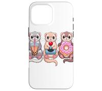 Kawaii Hurones Té con Leche Video Game Gamer Donut Hurón Carcasa para iPhone 16 Pro MAX