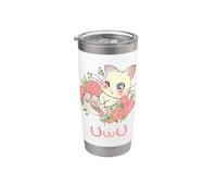Kawaii I UwU Cat I Kawaii Meme Cute Japan Anime Kitten Vaso térmico de acero inoxidable de doble pared
