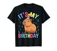 Kawaii It’s my Birthday Capybara Party Vibes Camiseta