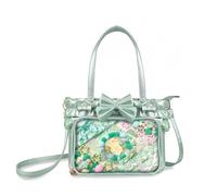 Kawaii Ita Bag Tote with DIY Clear Window, Cute PU Messenger Pin Display Purse for Anime Fans & Cosplay, Girls Crossbody Shoulder Bag (Green)