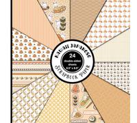 Kawaii Japanese Scrapbook Paper: Food Themed Cute Aesthetic Craft Paper. 8.5 x 8.5 inches, 12 styles, 24 double-sided sheets.