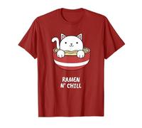 Kawaii Japonés Anime Gato Ramen Camiseta Niños Niña Japón Camiseta