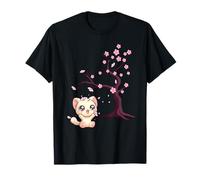 Kawaii Japonés Cherry Blossom Anime Cats Sakura Cat Owner Camiseta