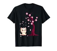 Kawaii Japonés Cherry Blossom Anime Cats Sakura Cat Owner Camiseta