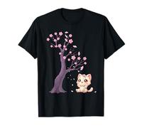 Kawaii Japonés Cherry Blossom Anime Cats Sakura Cat Owner Camiseta