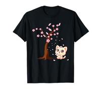 Kawaii Japonés Cherry Blossom Anime Cats Sakura Cat Owner Camiseta