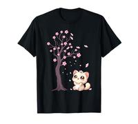 Kawaii Japonés Cherry Blossom Anime Cats Sakura Cat Owner Camiseta
